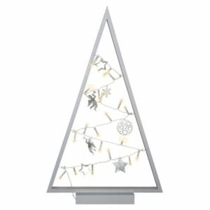 Svetelná dekorácia sivá - Vianoce - 20 LED teplá biela