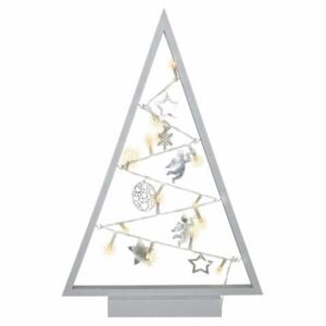Svetelná dekorácia sivá - Vianoce - 15 LED teplá biela