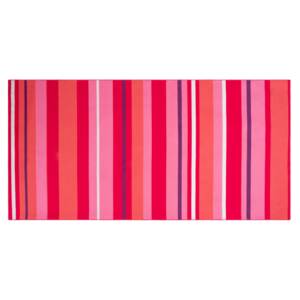 Plážová osuška STRIPES - 87x170 cm - červená / ružová