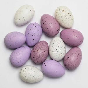 Veľkonočné vajíčka fialové,biele 4cm (12ks)