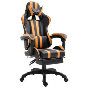 Herná stolička s opierkami oranžová PU