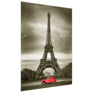 Roleta s potlačou Červené auto pred Eiffelovou vežou v Paríži 110x150cm FR3533A_1ME