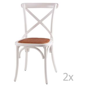 Sada 2 bielych drevených jedálenských stoličiek sømcasa Ariana