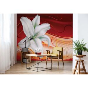 Fototapeta GLIX - Lily Flowers Swirls + lepidlo ZADARMO Vliesová tapeta - 368x254 cm