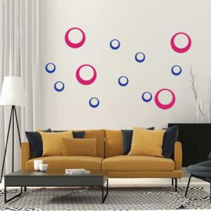GLIX Dekorácie kruhy - samolepka na stenu Ružová a modrá 95 x 65 cm