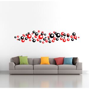 GLIX Bubliny dvojfarebné - nálepka na stenu Čierna a červená 2 x 30 x 30 cm