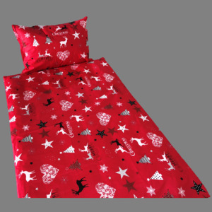 Posteľná obliečka do postieľky Christmas STAR RED 90x130/45x65cm