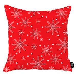Červená vianočná obliečka na vankúš Apolena Honey Christmas Snowflakes, 45 x 45 cm