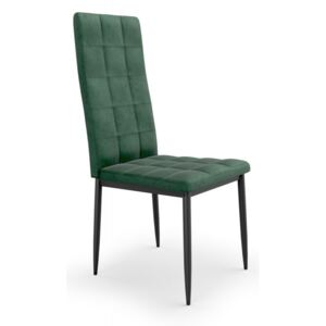Jedálenská stolička K415 zamat / čierna Tmavo zelená