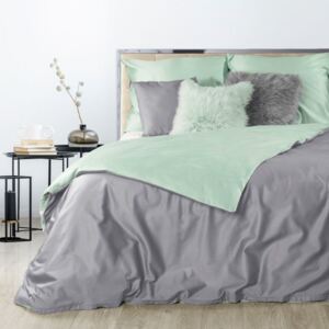 Dvojfarebné kvalitné posteľné obliečky z bavlneného saténu Sivá