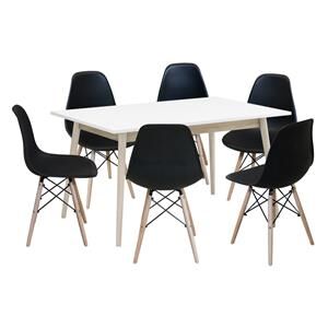 Jedálenský stôl NATURE + 6 stoličiek UNO čierne