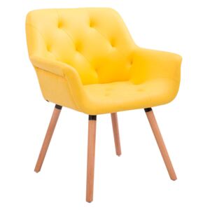 Stolička s podrúčkami Cass, nohy natura Farba Žltá