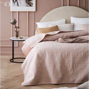 Room99 Elegantný pudrový prehoz na manželskú posteľ Leila 220x240 cm