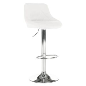 Maximálne pohodlná barová stolička, biela ekokoža