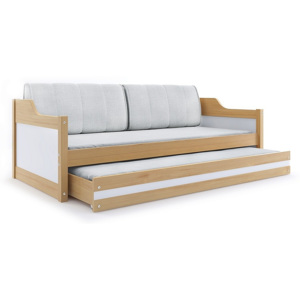 Detská posteľ s prístilkou CASPER 2, 90x200, borovica/biela