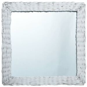 Zrkadlo, biele 60x60 cm, prútie
