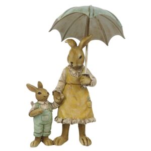 Dekorácie dvoch králikov pod dáždnikom - 9 * 4 * 13 cm