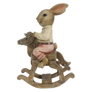 Dekorácie králika na hojdacom koníkovi - 9 * 4 * 13 cm