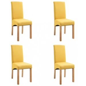 Jedálenská stolička 4 ks látka / drevo Dekorhome Žltá