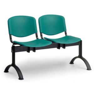 EUROSEAT Plastová lavice do čakární ISO, 2-sedadlo, zelená, čierne nohy