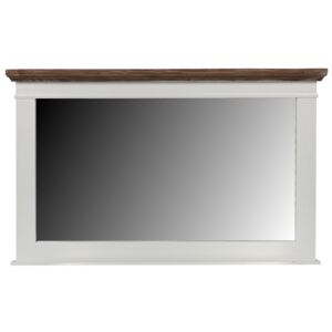 Drevené zrkadlo - biele (98,5x60 cm) veľkosť