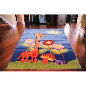 Detský koberec Žirafa modrý, Velikosti 125x160cm