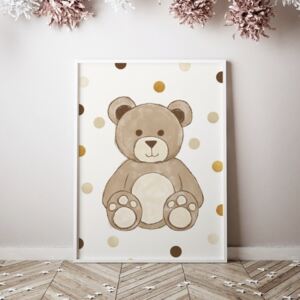 Plagát Teddy - medvedík+dots