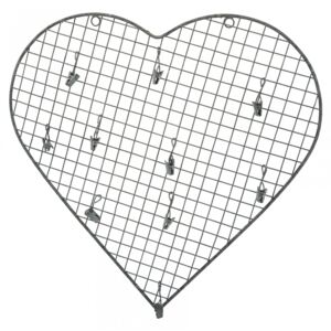Drôtená nástenka v tvare srdca Zinc