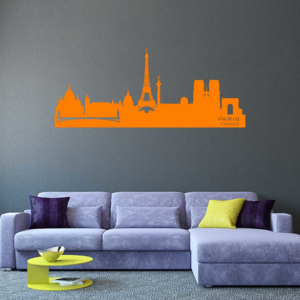 GLIX Panorama Paríž - samolepka na stenu Oranžová 100 x 40 cm