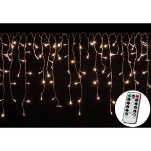 Vianočný svetelný dážď 200 LED teplá biela - 5m + ovládač