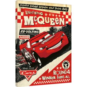 Obraz na plátne Autá - Lightning Mcqueen Race, (60 x 80 cm)