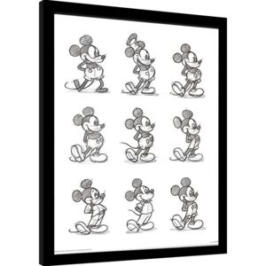 Rámovaný Obraz - Myšiak Mickey (Mickey Mouse) - Sketched Multi