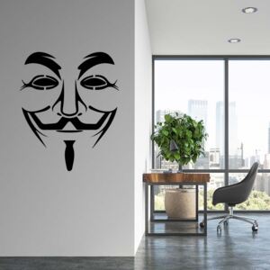 GLIX Anonymous - nálepka na stenu Čierna 50 x 65 cm