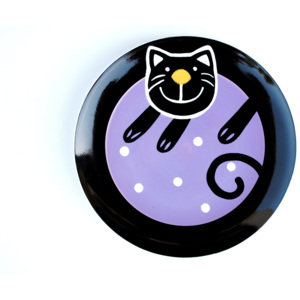Tanier dezertný fialová veselá mačka - Ø 20cm
