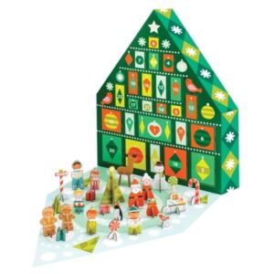 Adventný kalendár s 21 skladacími figúrkami z recyklovaného papiera a rastlinného atramentu Petit collage Tree