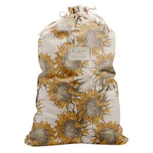 Látkový vak na bielizeň Linen Bag Sunflower, výška 75 cm