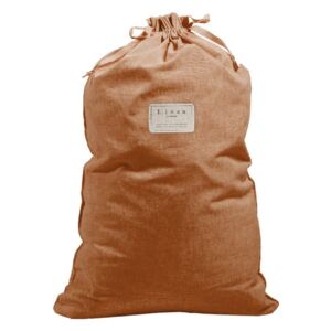 Látkový vak na bielizeň Linen Bag Terracota, výška 75 cm