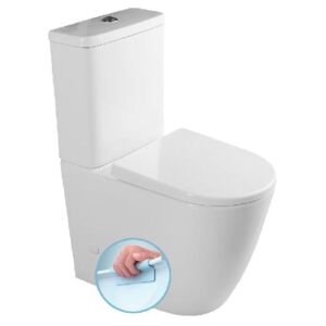 Sapho Keramika - WC kombi Turku zvýšené, Rimless, SoftClose, biela PC104