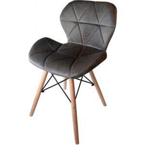 Moderná čalunená stolička tmavo sivej farby