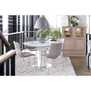 Dizajnový jedálenský stôl biely rozkladací Deliza 120-160cm