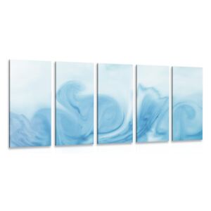 5-dielny obraz nádherná modrá abstrakcia