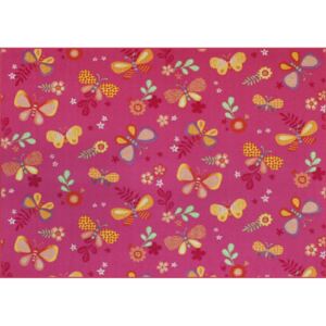 MAXMAX Detský koberec Motýlí LÚKA - ružový