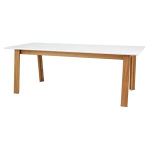 Biely rozkládací jedálenský stôl v dekore dubového dreva Tenzo Profil