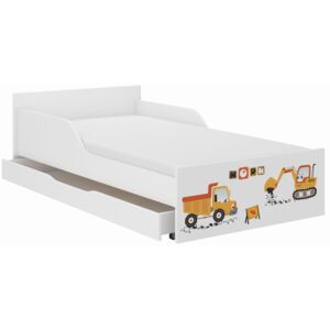 MAXMAX Detská posteľ FILIP - STAVEBNÝ STROJE 180x90 cm