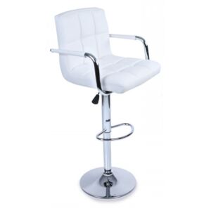 AGA Barová stolička s operadlom BH016 - Biela