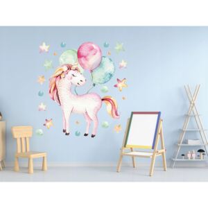 Vulpi Detské samolepky na stenu Pinky Unicorn 100x50 cm