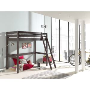 Sivá detská posteľ s rebríkom Vipack Pino, 90 × 200 cm