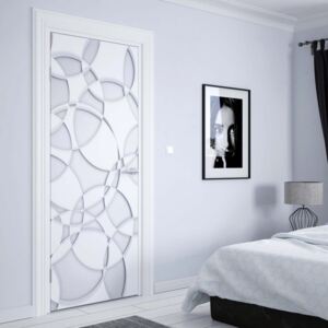 GLIX Fototapeta na dvere - 3D Grey White Circles