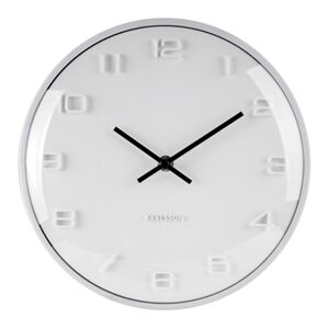 Biele nástenné hodiny - Karlsson Elevated White, OE 25 cm