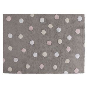 Lorena Canals Tricolor Polka Dots ručne tkaný bavlnený koberec 120x160 cm šedo modrý